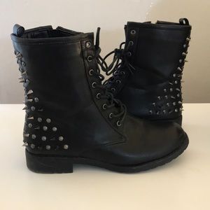 Studded combat boots